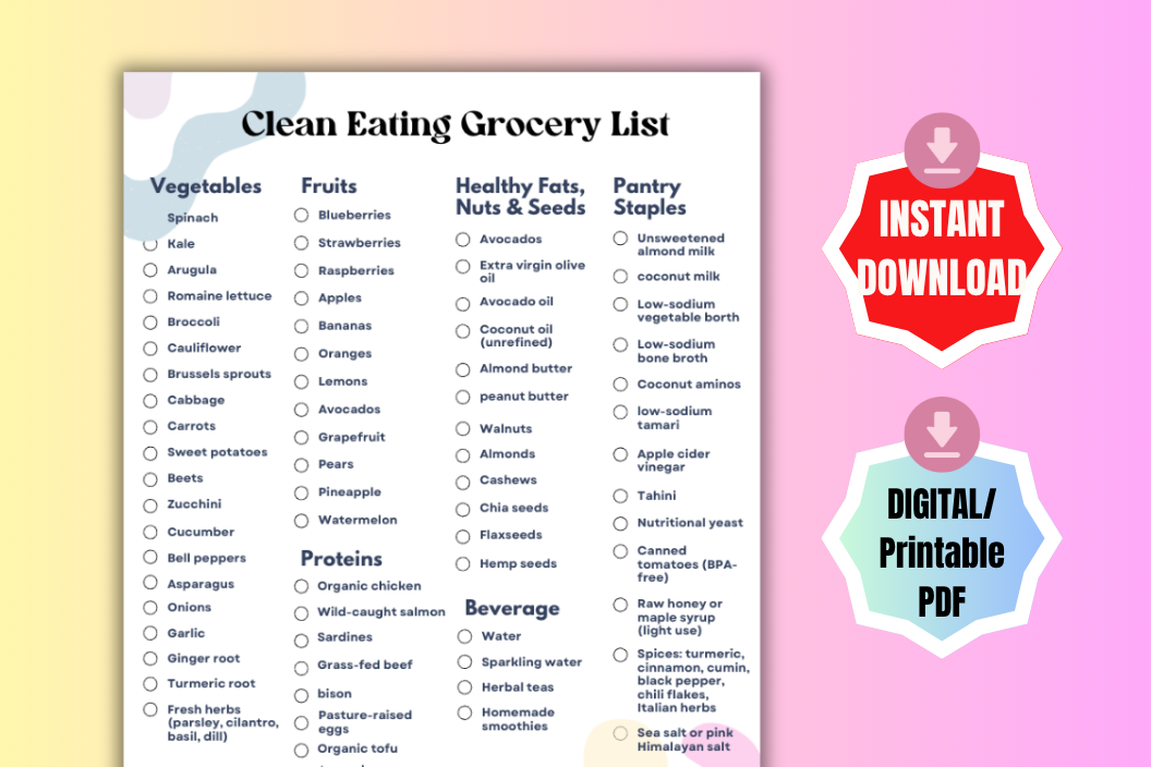 clean eating grocery list